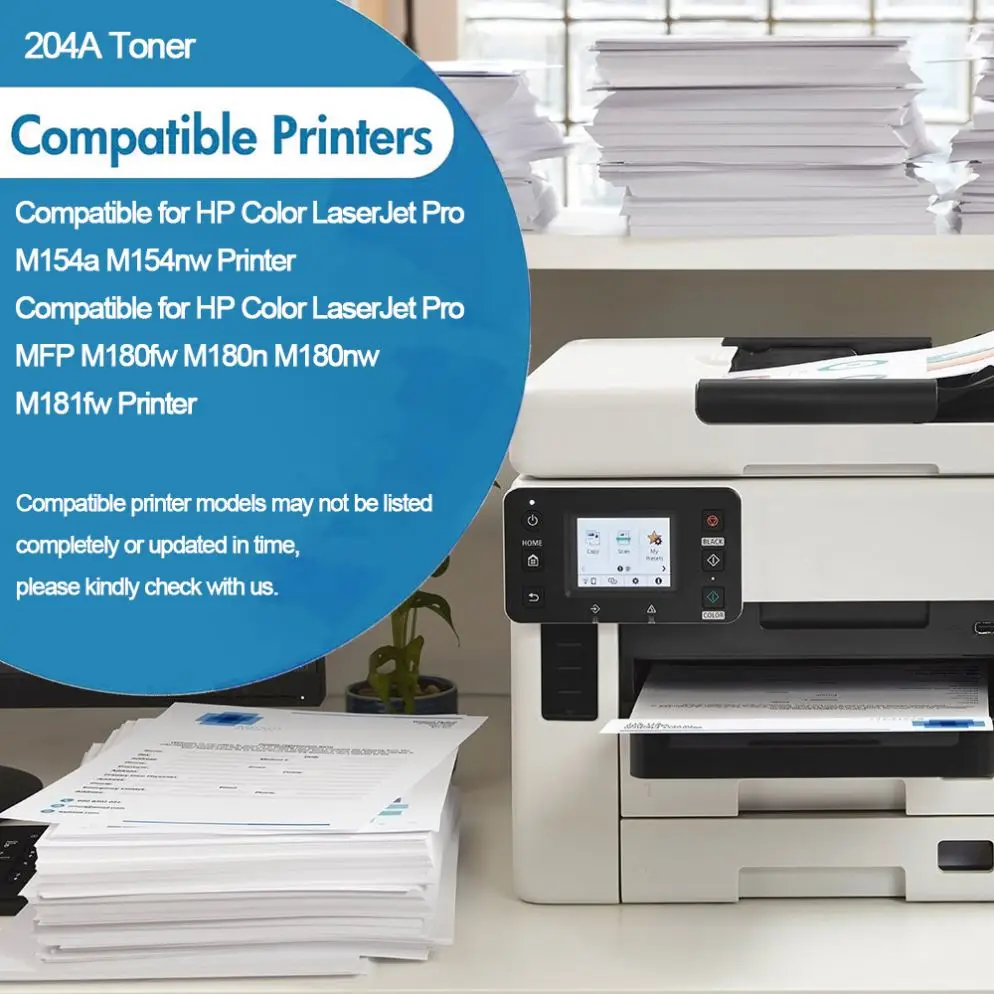 CF510A Color Toner Bundle for HPColor Pro MFP M180n M181fw Laser Printer 204A Toner Cartridge