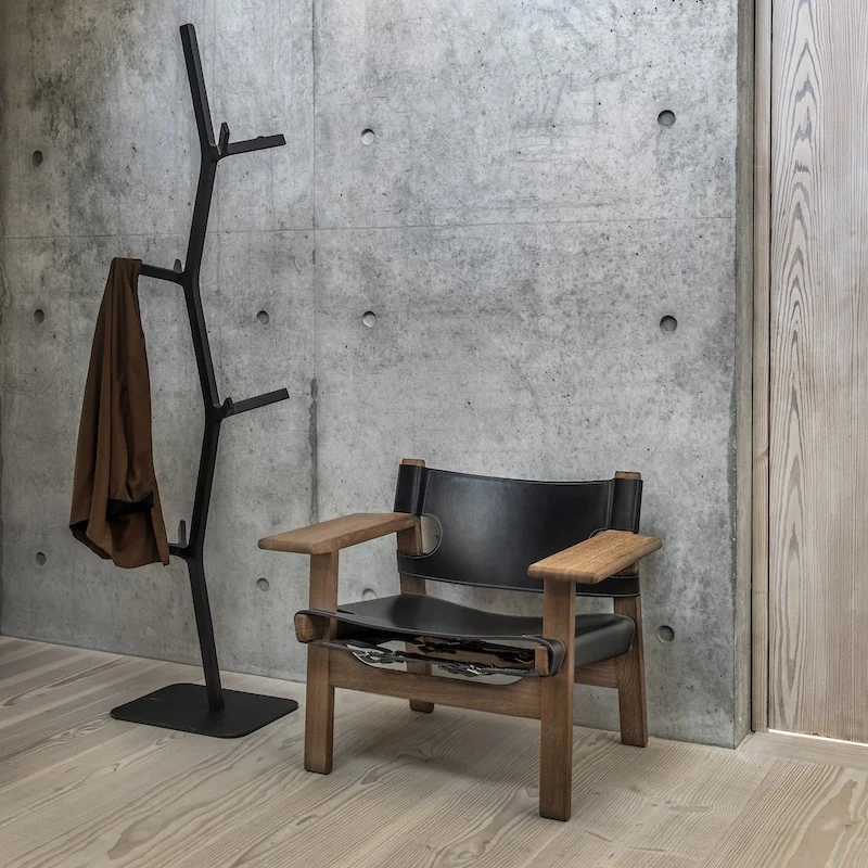 Living Room Vegetable Tanned Saddle Genuine Leather Danish Design Lounge Chair Armchair Soap White Walnut Wood OAK Spanish Chair