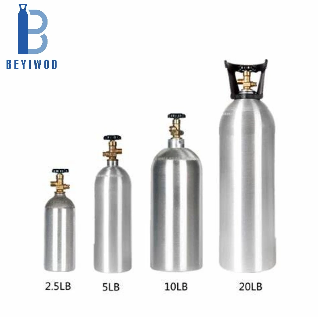 China cheap Co2 Beer brewing cylinder 5LB 10LB 20LB 13.4L co2 aluminum cylinder  with CGA320 valve and plastic handle