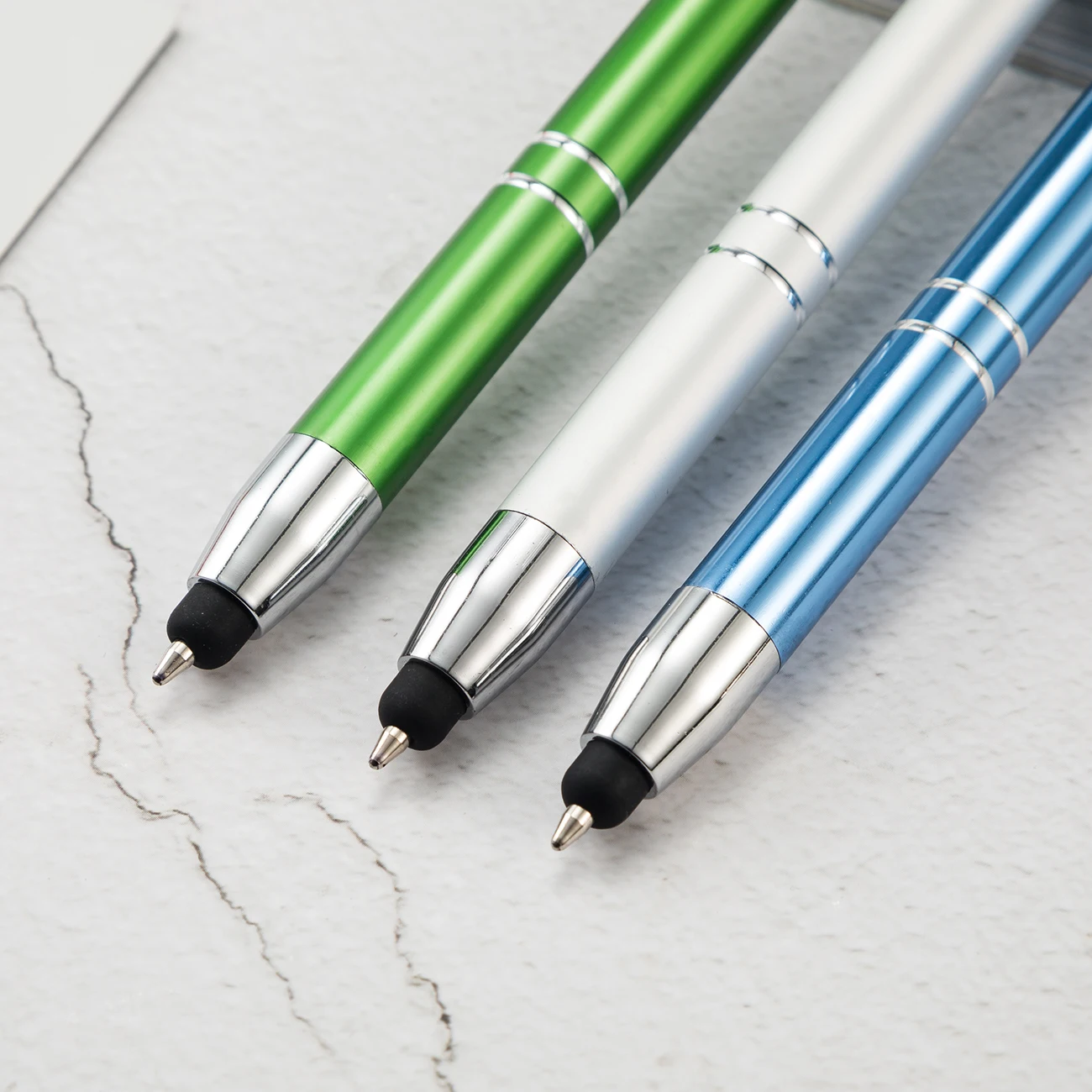 Two-coil bevel mouth press pen advertising promotion mobile phone touch capacitor head pen mouth touch screen ballpoint pen