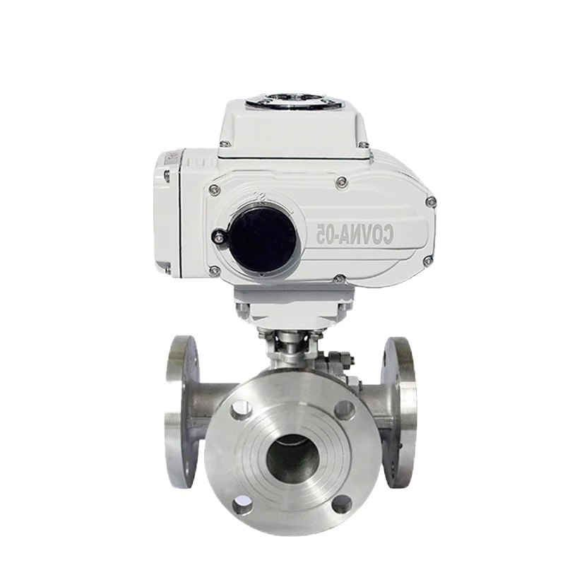 Three-Way Intelligent 304 Regulating Steam Flange Sanitary Control Motorized Ball Valve