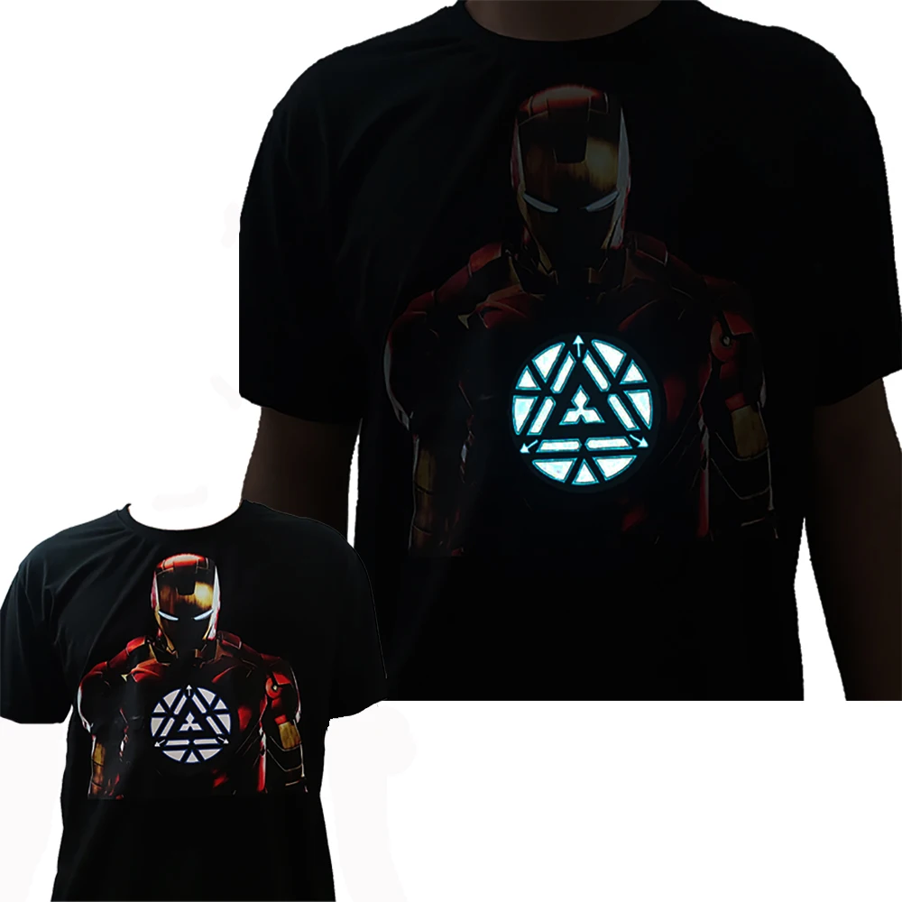 New Arrival  LED shirt Soft LED EL Pane Tshirt Hot pressing process Flexible Light up T shirts  for club,party,cosplay,halloween