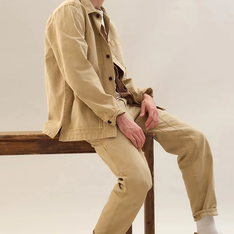 OEM Custom New Arrival  Denim Suit Vintage Causal Denim Suit 2 Pieces Denim Set For Men