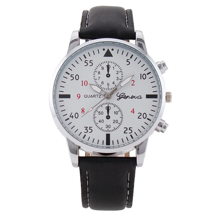 Лидер продаж, простые мужские часы, модные мужские кварцевые часы с кожаным ремешком, оптовая продажа от производителя