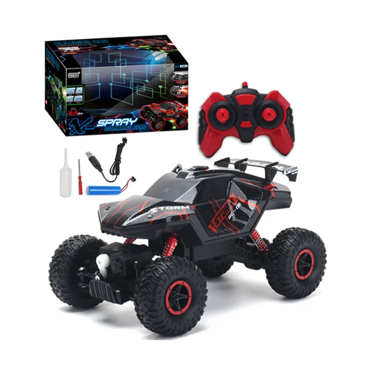 2024 New High Speed Rc 4X4 Off Road Toy Car Cool Lighting Remote Control Car Toy Spray Stunt Rock Climbing Rc Car