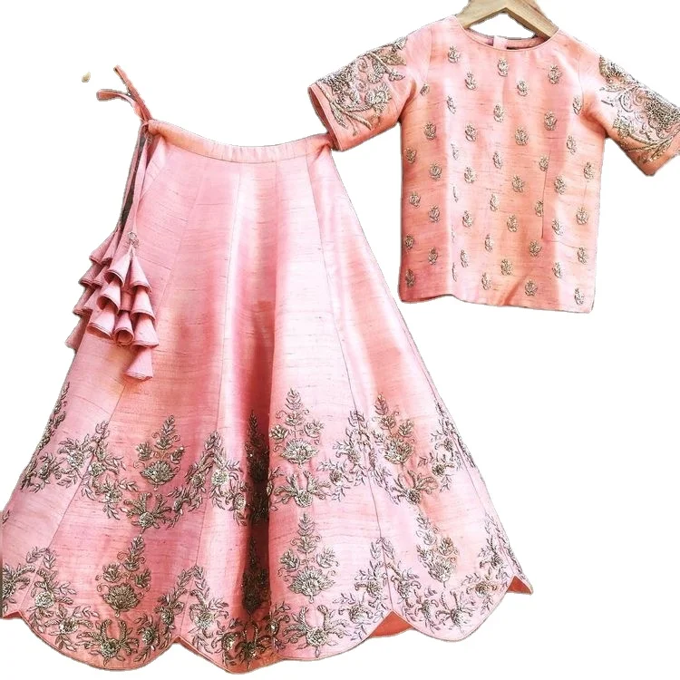 EMBROIDERY WORK WEDDING CROP TOP SKIRT / LEHENGA CHOLI PARTY KIDS Wear For GIRLS evening gown Dresses Kids Shopping WHOLESALE