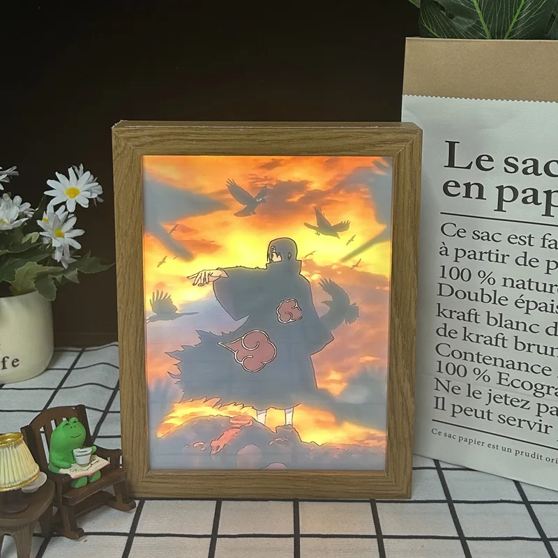 45 Styles Gift Table Picture Lamp Xmas Gift Uchiha Itachi Uzumaki Gaara Kakashi Akatsuki Anime Photo Frame Night Light