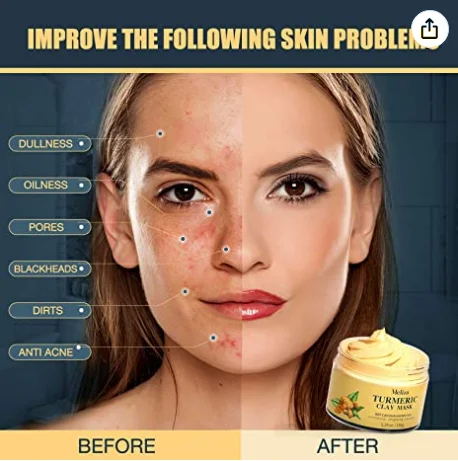 Wholesale Custom Private Label Best Face Care Whitening Remove Wrinkles Vitamin C Turmeric Clay Mask