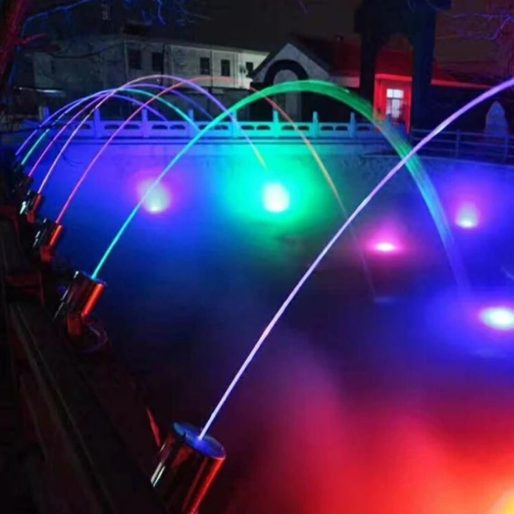 Professional service Laminar Jumping Jet Fountain Water Musical Dancing Fountain with Colorful Lights