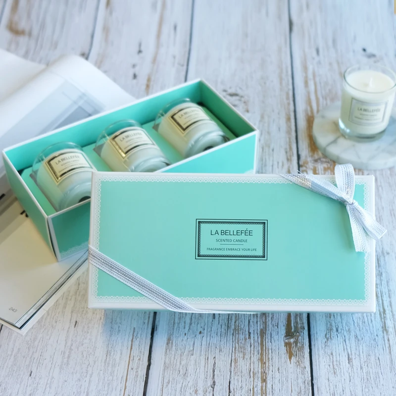 Custom Label Glass Jar Natural Fragrance Scented Soy Wax Candle