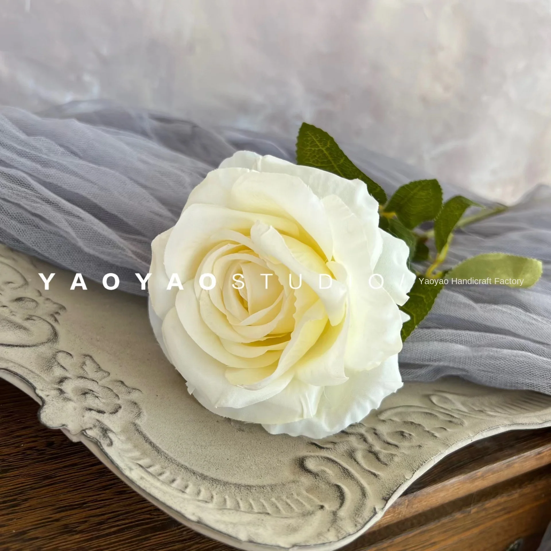 Single Branch  Rose Simulation Artificial Flowers for Wedding Hotel Decorations Home Use Foreign Trade Compliant