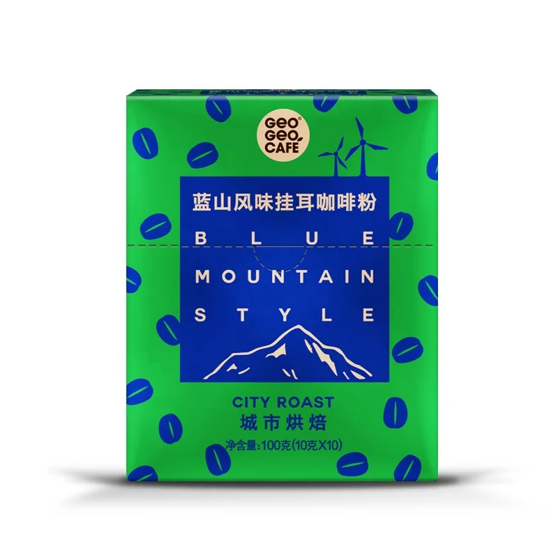 Hot Recommendation Blue Mountain Coffee City Roast Drip Hanging Ear Coffee Powder Freshly Ground Black Coffee Hand Brewed Bag