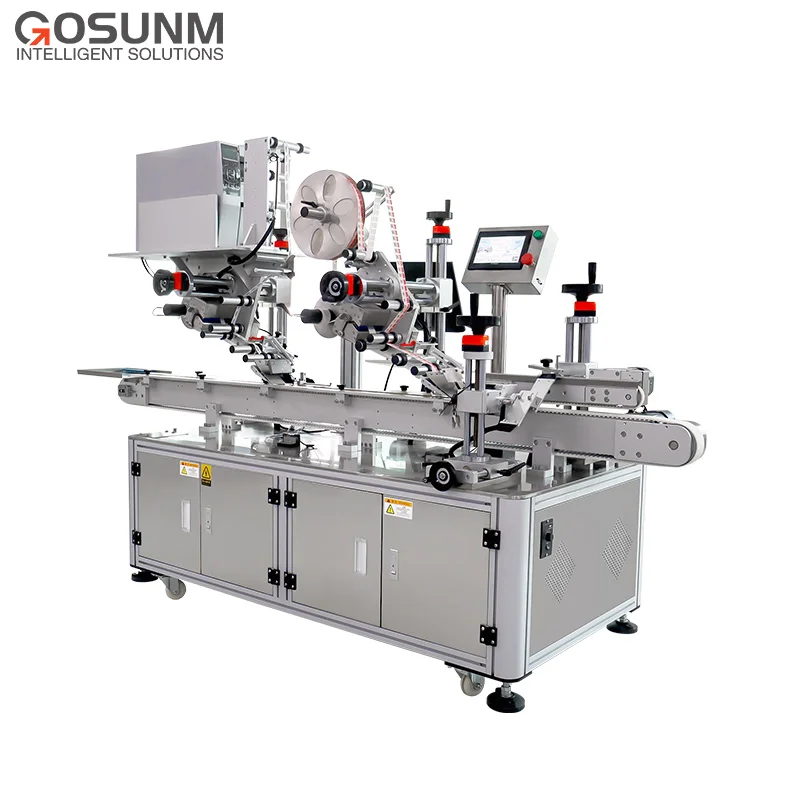 Industrial box corner printing, print and apply labeling machine real time automated print and apply labelers