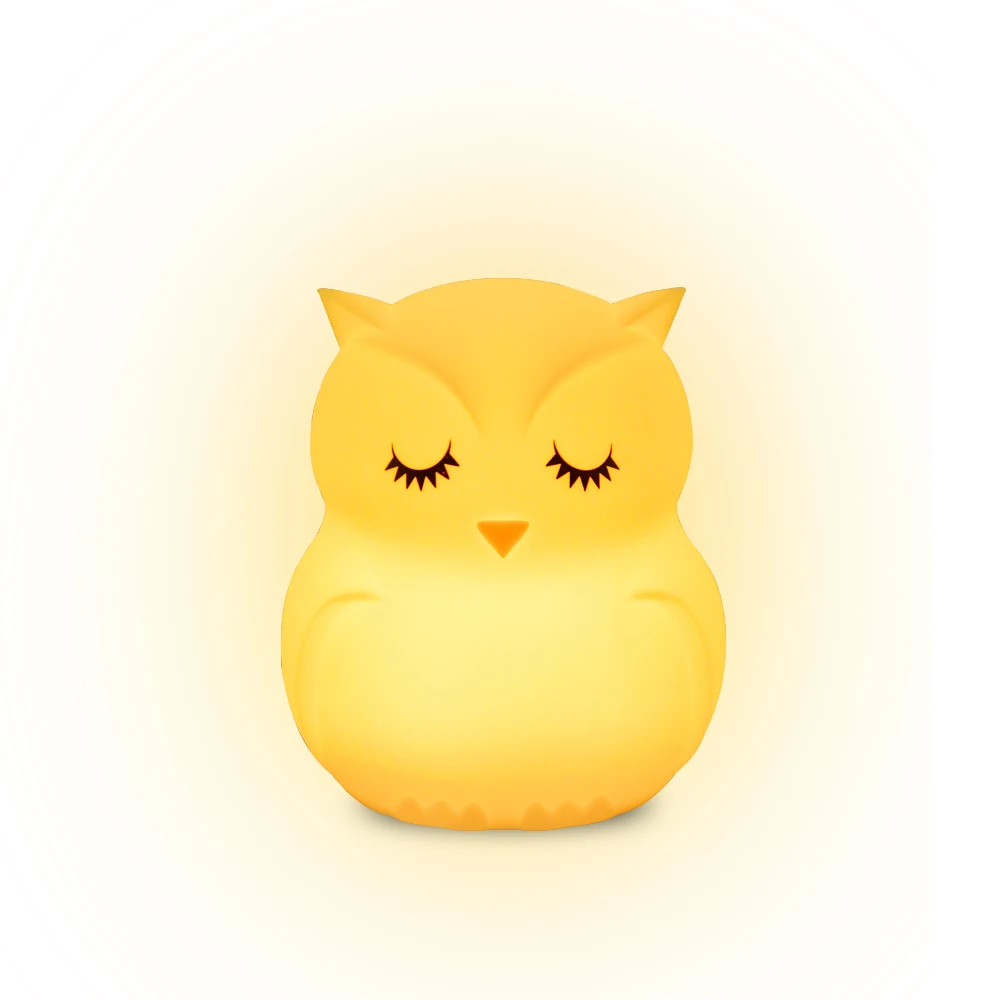 Ночник с милым прикосновением совы перезаряжаемый по USB разноцветный светодиодный светильник ночник силиконовым гелем для детской спальни настольное