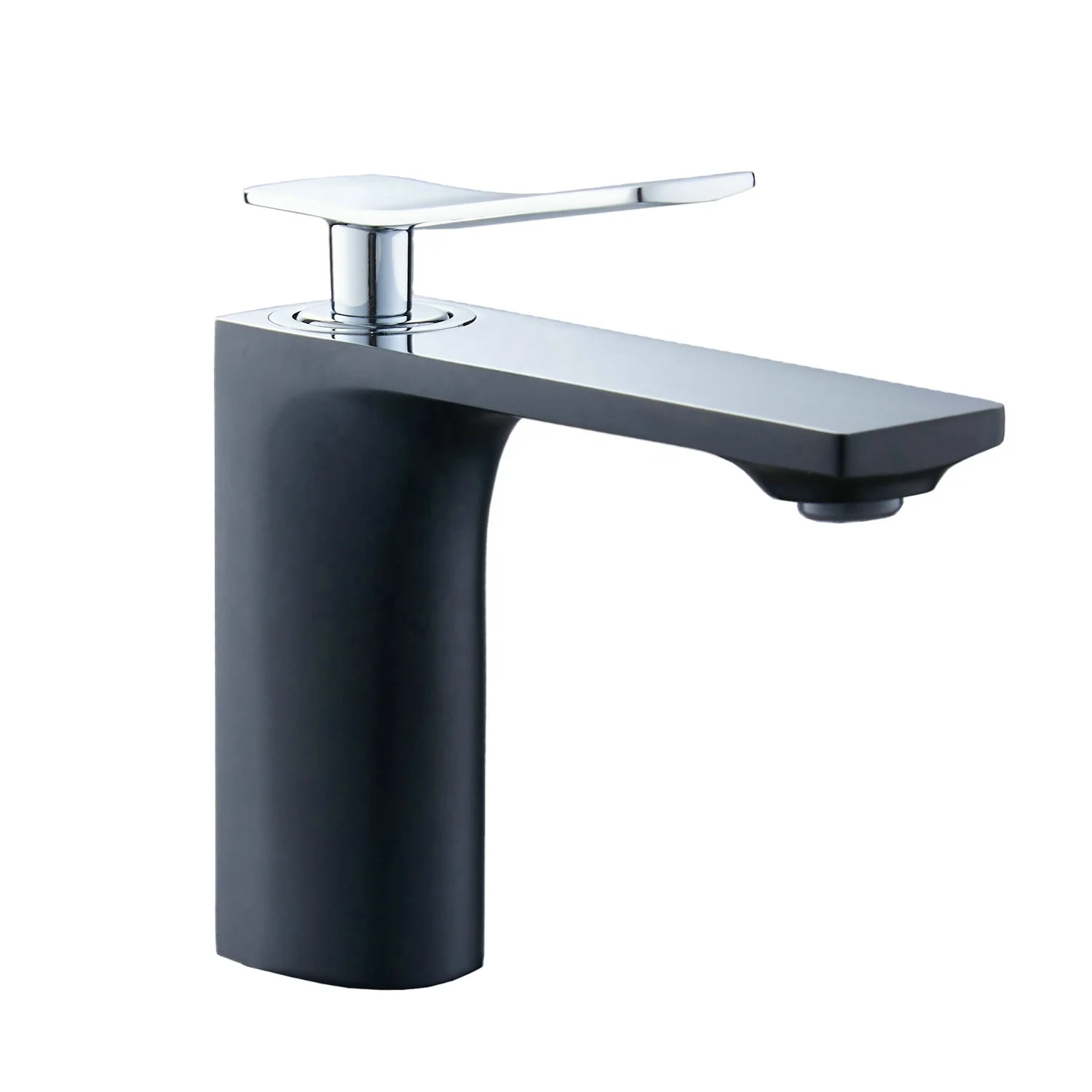 Beelee Matte Black Chrome Washing Basin Faucet Deck Mount