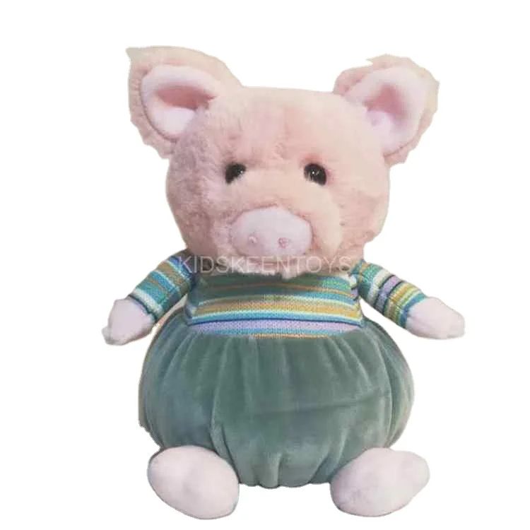 Wholesale cute baby pig toy stuffed gift animal plush pig in dress elastic soft plush pig doll toy gift