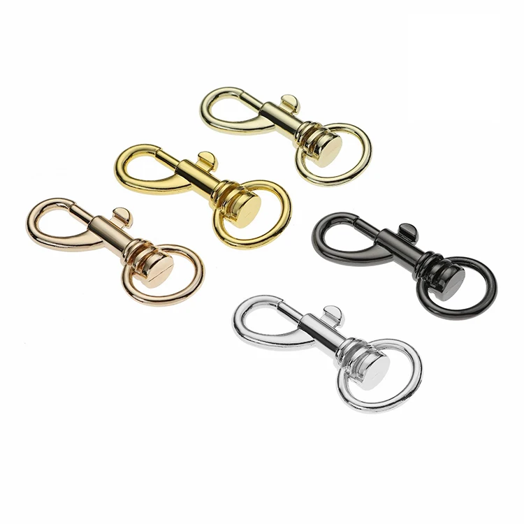 Factory Selling Handbag Hardware Rotating Swivel Carabiner Hook Multi Color Keychains Dog Leash Clips