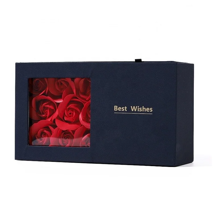 Hot flowers gift Box with artificial rose flowers for weddings Decoration girlfreind mothers day Jewelry packaging