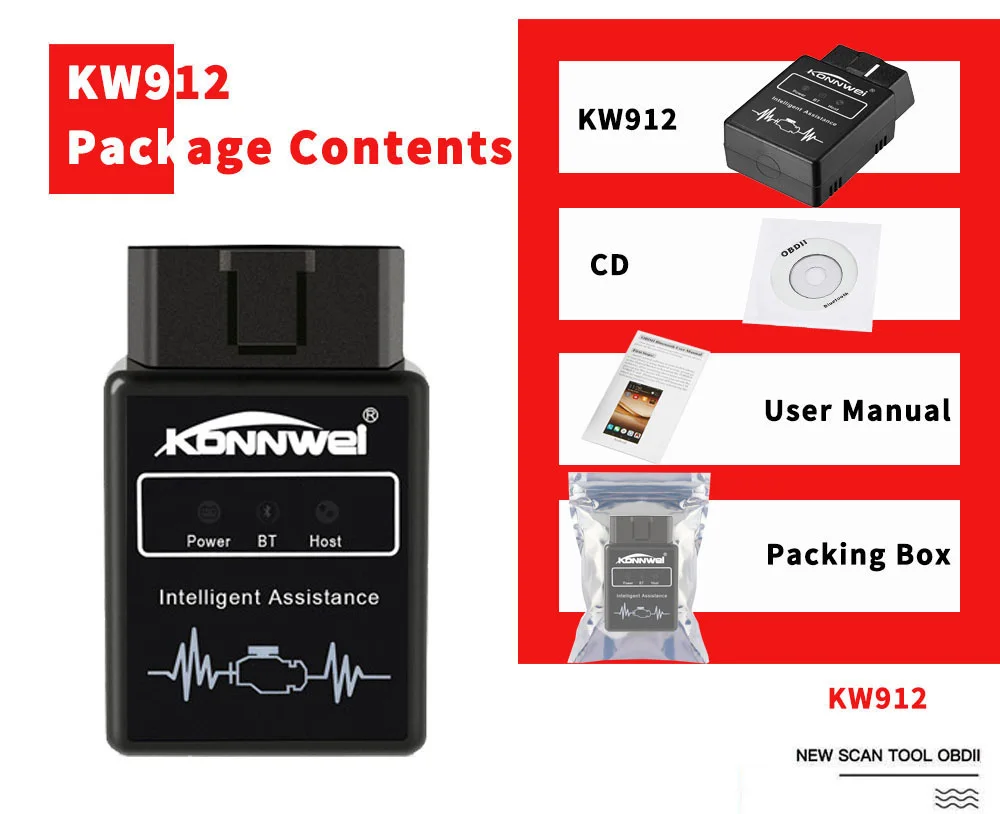 12V Automotive OBD Fault Diagnosis Instrument With Bluetooth logo Support ISO 9141 KWP2000 SAE J1850 CAN  J1850 VPW J1850 PWM