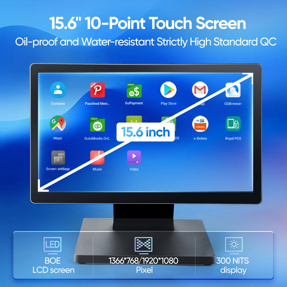 FYJ F2-6 15.6' All In One OEM Android Windows Cash Register Payment All-in-One Desktop PC Business Cash Register Pos System