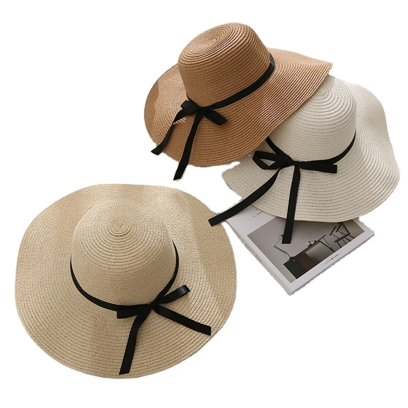 Summer New Big Brim Hat Ladies Straw Hat Foldable Sun Hat