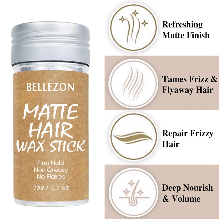 Matte Strong Hold Smooth Curly Hair Wax Stick Hair Pomade Matte Styling Hair Wax