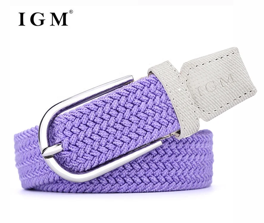 IGM Elastic dressy canvas braided manufacturers for women jeans belt