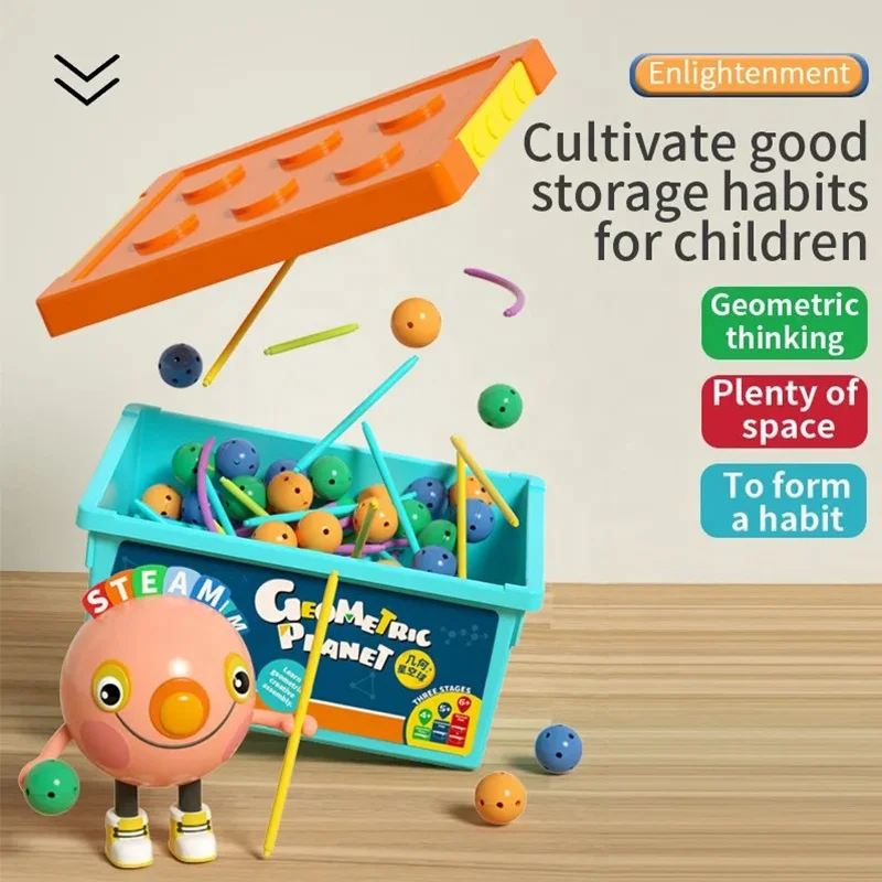 Teachers DIY Learning Geometric Shapes Building Set Toy Assembling Play House DIY Children Building Toy for Kids