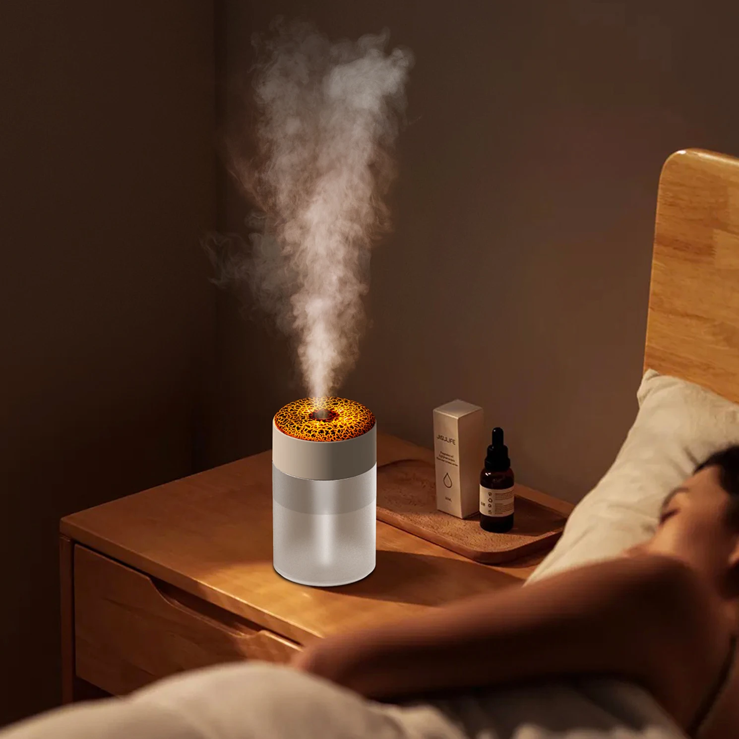 Creative Volcano Crack Aromatherapist Home Automatic Aromatherapist Ultrasonic Atomizer Colorful Flame Humidifier