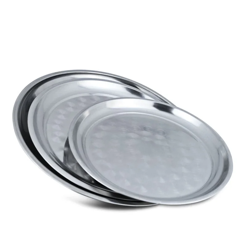 NOBO Wholesale Banque Celebration Gadroon Tray Stainless Steel Indian Round Serving Tray