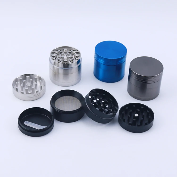 40mm Travel Friendly Black Metal Herb Grinder Rolling Paper Smoking Accessories Spice Crusher Milling 4-Piece Herb Grinder