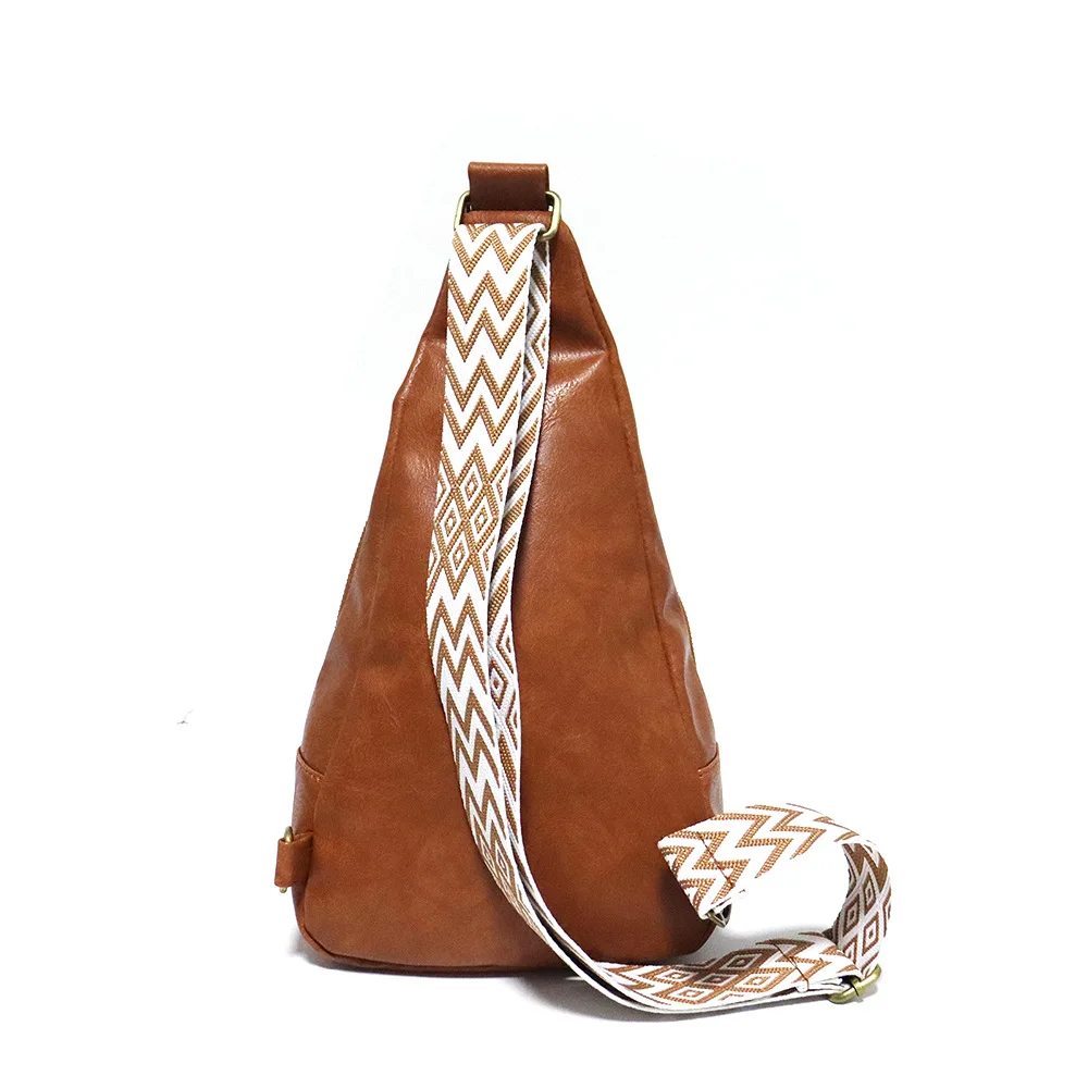 Ladies Fashion Purse Pocket Waist Belt Bag Customized Guitar Strap Vegan Pu Leather Fanny Packs Solid Color Crossbody Sling Bag