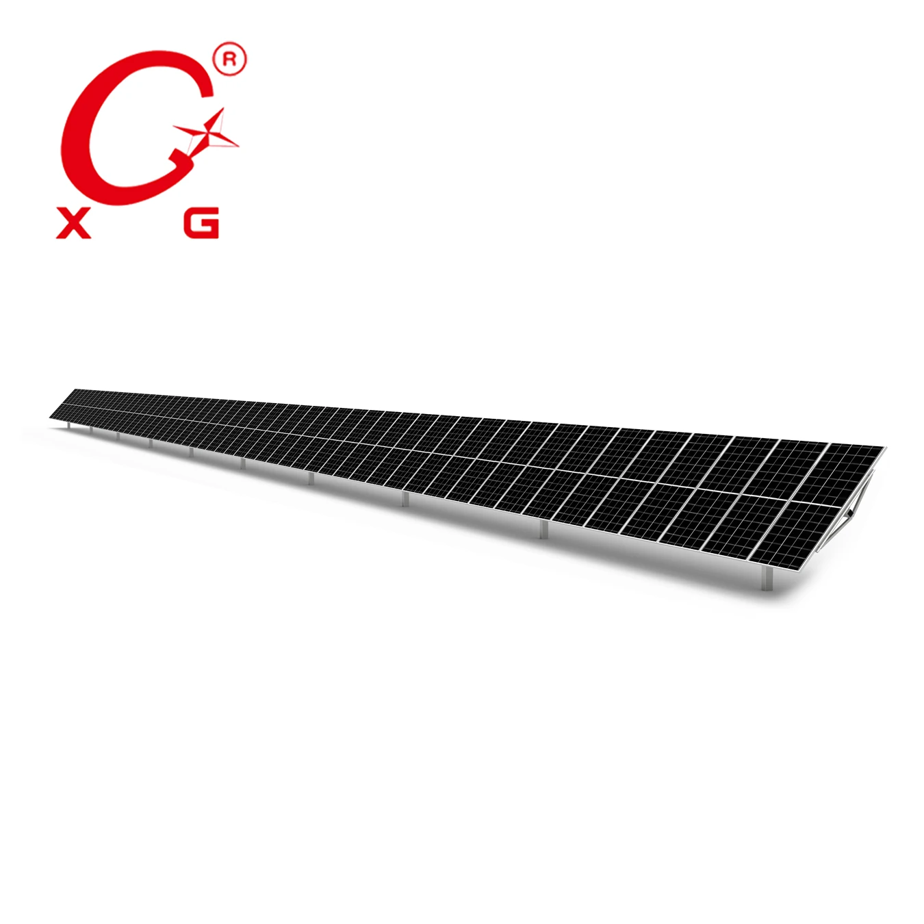 Tilted Single Axis Solar PV Tracking System 50kW Smart Tracker Sun Power Clean Energy 550W Solar Power Generation Full Automatic
