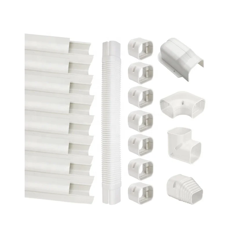 HVAC Tubing Kit ac duct pipe cover White Pvc plastic line set cover Mini Split Air Conditioners AC PVC Line Set Cover Kit