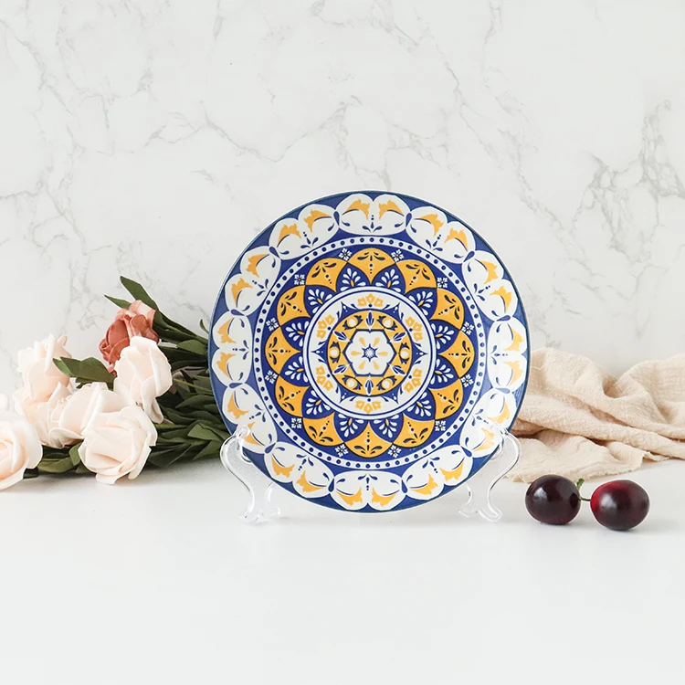 Exquisite tableware round mouth plate ceramic tableware dinner plate