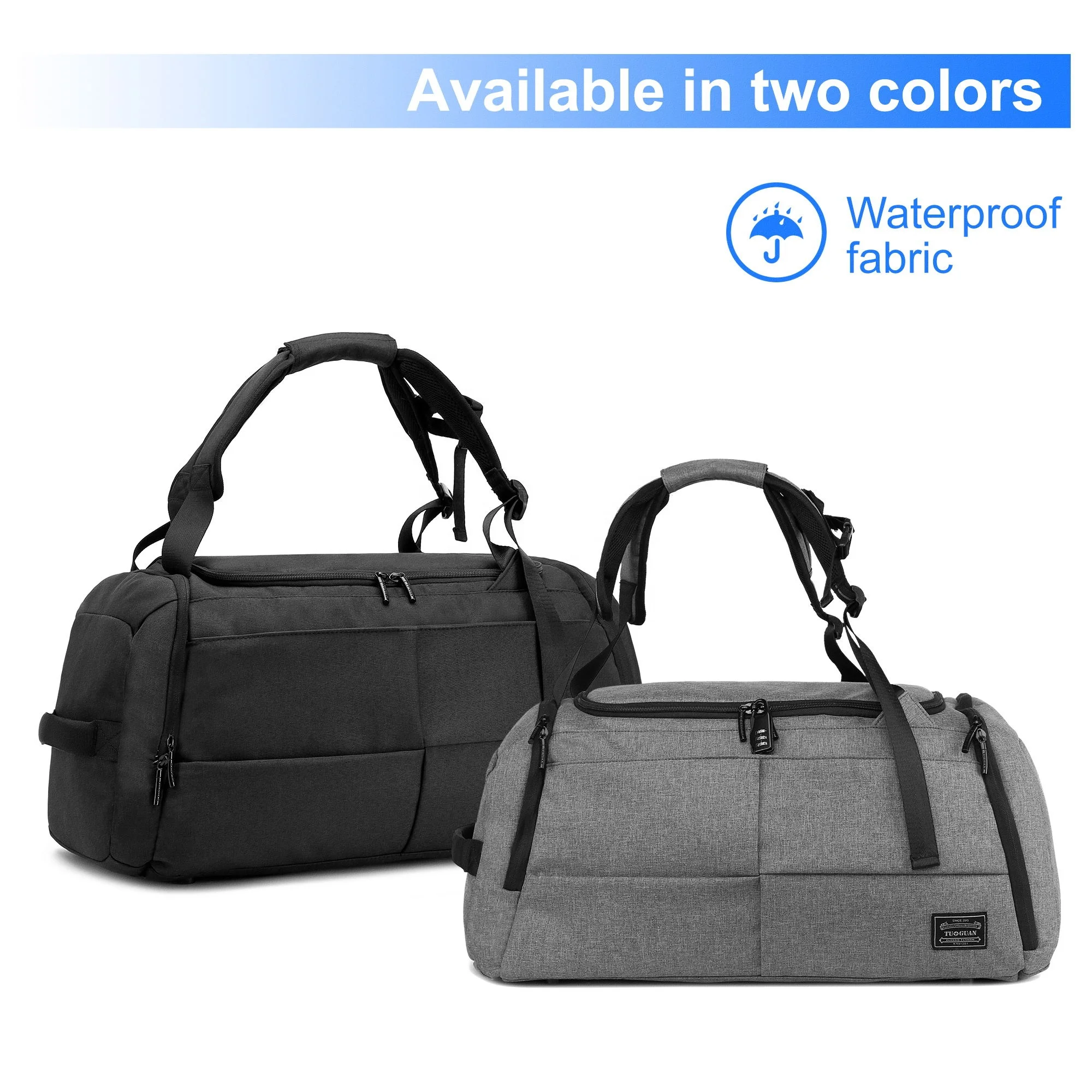 
TUGUAN weekend gym bag for sports fashion holdall with shoe compartment 