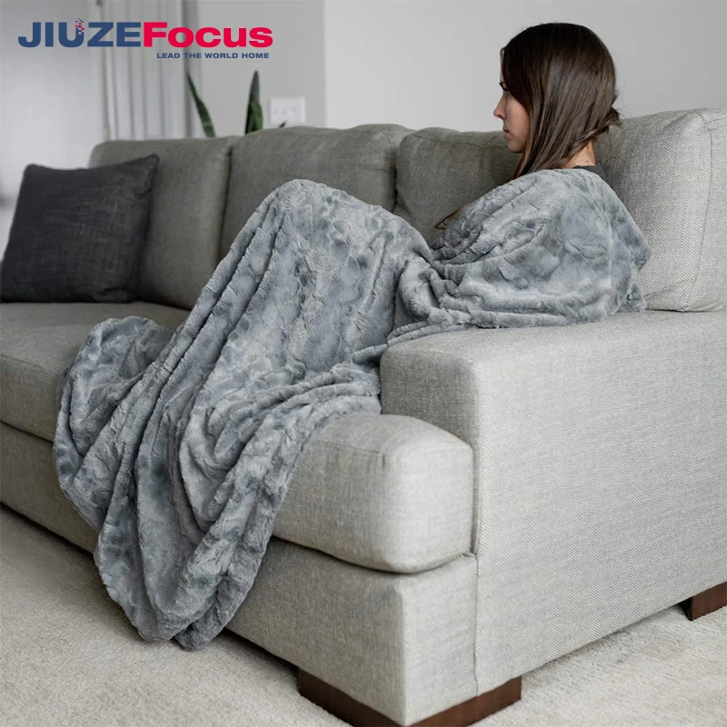 Electric Heated Blanket Throw Flannel Sherpa Fast Heating 6 Heating Levels & Up-to-10-Hours Auto-Off Timer & LED Blanket