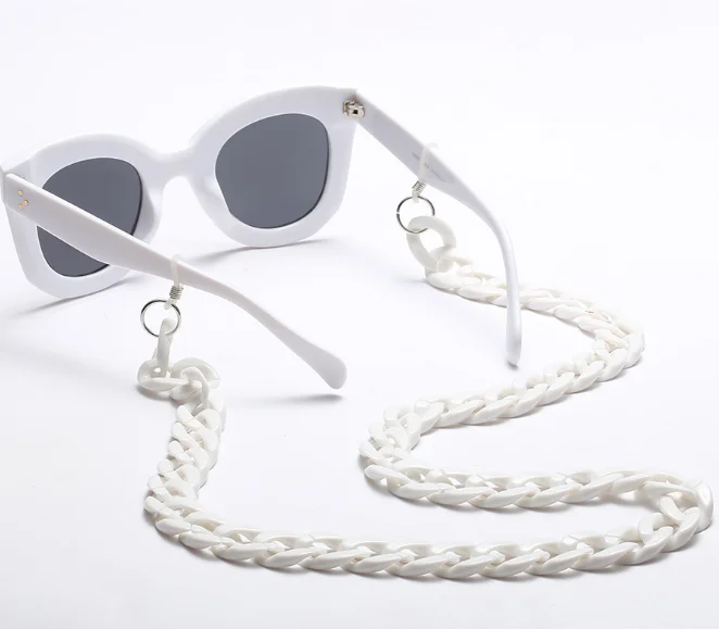 
2021 simple vintage retro black white fashion sunglasses glasses decoration chains 