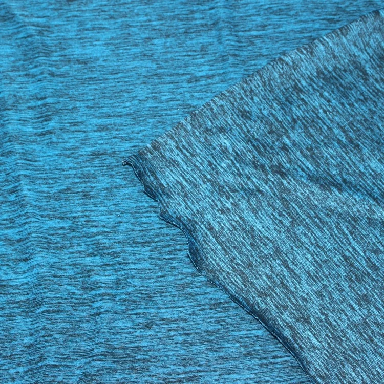 Новый дизайн 97% полиэстер 3% спандекс 150gsm конопляная серая трикотажная ткань для футболки