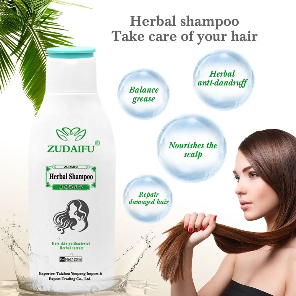 Zudaifu Hair Psoriasis Seborrheic Skin Care Treatment Dermatitis Eczema Compound Herbal Shampoo Hair Black Shampoo 120ml