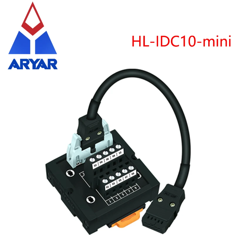 IDC10 Mini male terminal block breakout board IDC10 Mini connector PLC relay adapter DIN Rail Mounting IDC10 Mini Breakout board