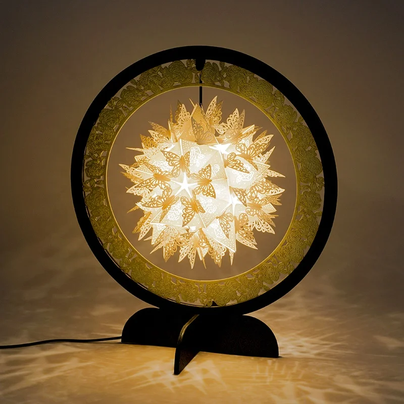 DIY Wedding Decoration Gift Paper Carving Lamp LED Lights For Room Decoration