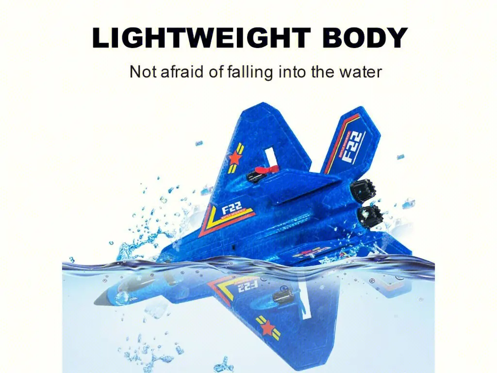 F22 2.5Channel Waterproof Hand Throw Gyro Stabilize Anti-Fall Foam Glider Fighter Jet Rc Plane With LED Lights Aircraft Model