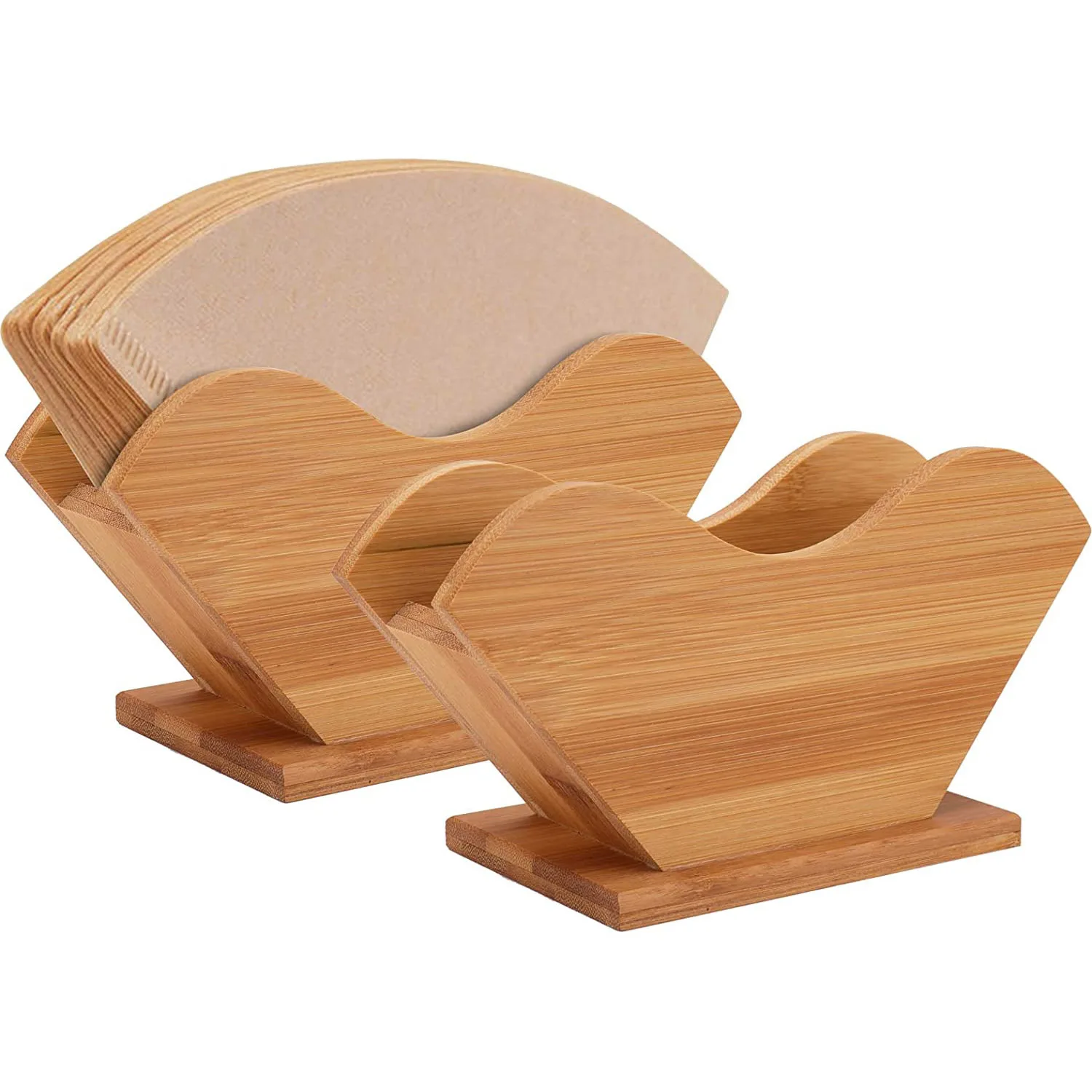 Custom made wooden coffee filter stand v - type  filter paper holder