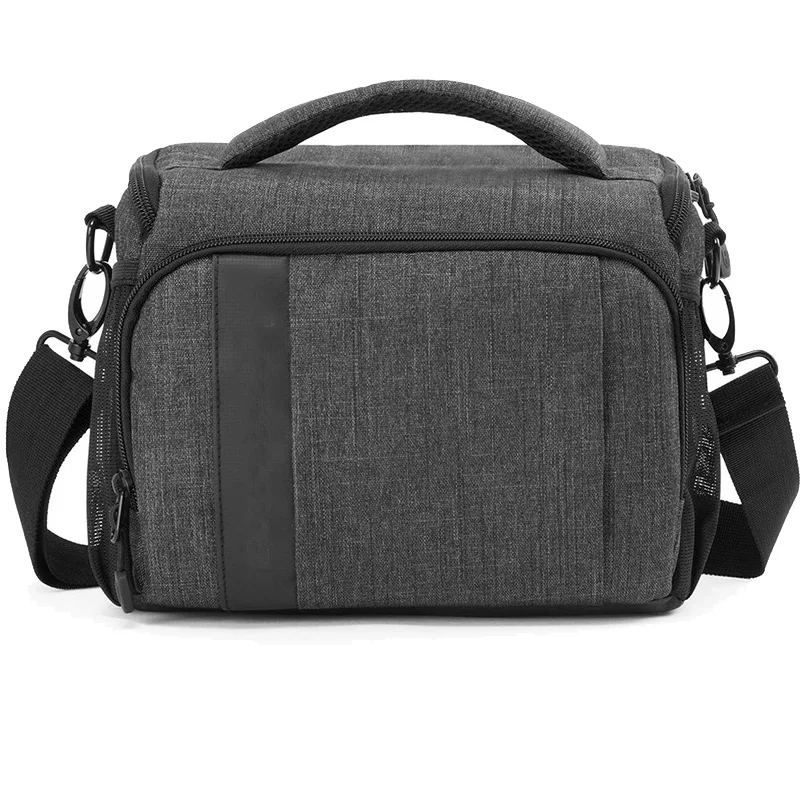 OEM Factory Compact Camera Shoulder Bag for SLR DSLR with Waterproof Rain Cover Grey