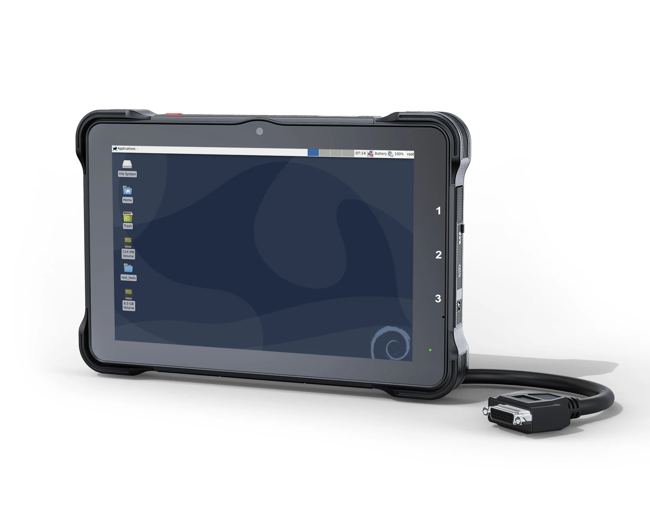 1000nits 10.1 inch Rugged Linux Debian 10 Tablet PC with ACC DC USB RS232 RS485 RJ45 GPIO CANBus for Fleet Management System