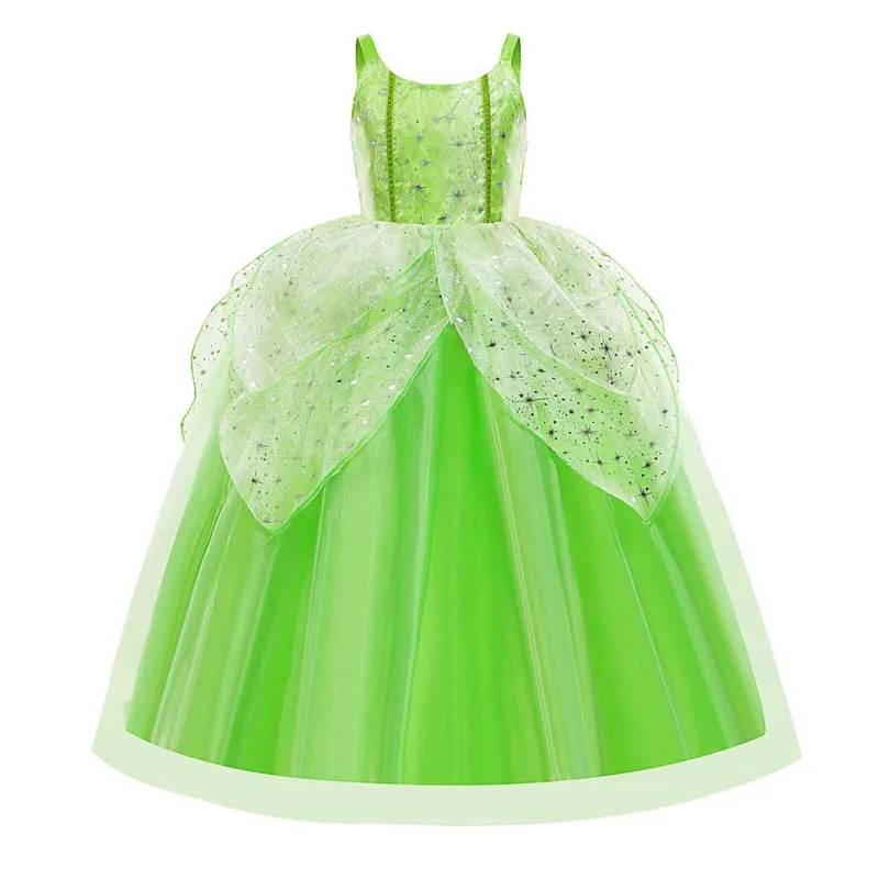 Fancy Halloween Christmas Party Dress Up 2-11Y Little Girl Princess Tinker Bell Costume With Led Light DISP-008-1