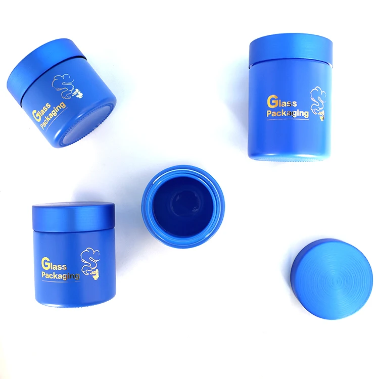 Round Empty Glass Jar 1oz 2oz 3oz Custom Logo Silkscreen Glass Containers With Child Resistant Cap