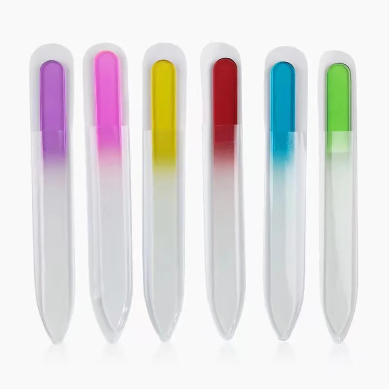 OEM Welcome Custom Printed Double Side Cut Crystal Nail File Private Label Top Quality Glass Nail File