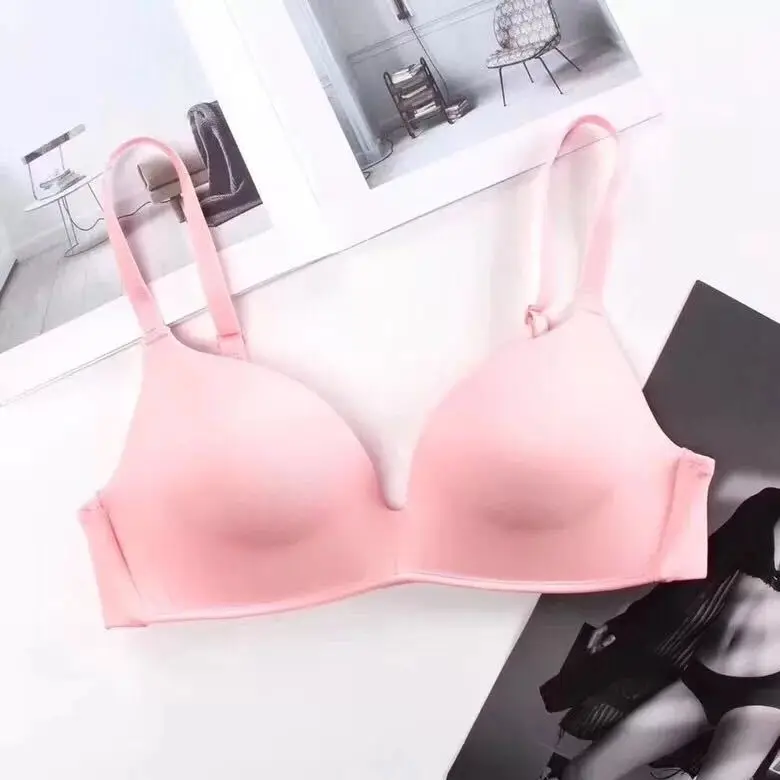 Tshirt Bra Plain Dyed Everyday Fashion Bralette Underwear Bra Wire Free Stock Bra For Women